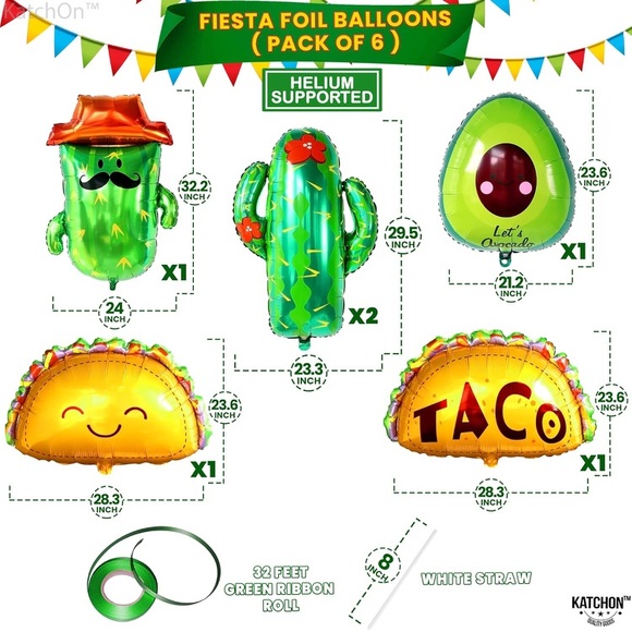 💜Mexian Balloons for Cinco de Mayo Decorations - 6Pcs | Fiesta Balloons, - Picture 3 of 8